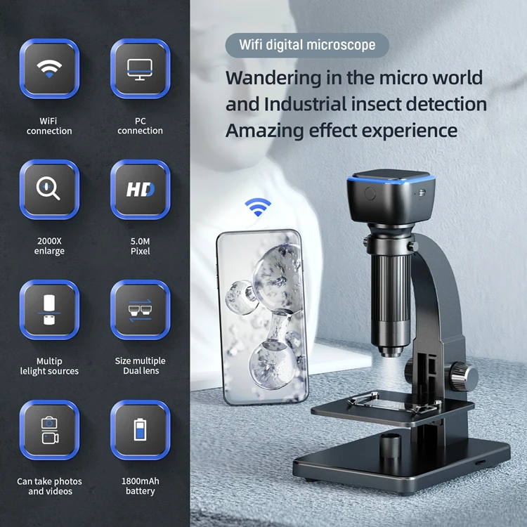 Nskam 315w Wifi  Microscope  Digital Microscope 2000x Digital Microscope for Android and Windows