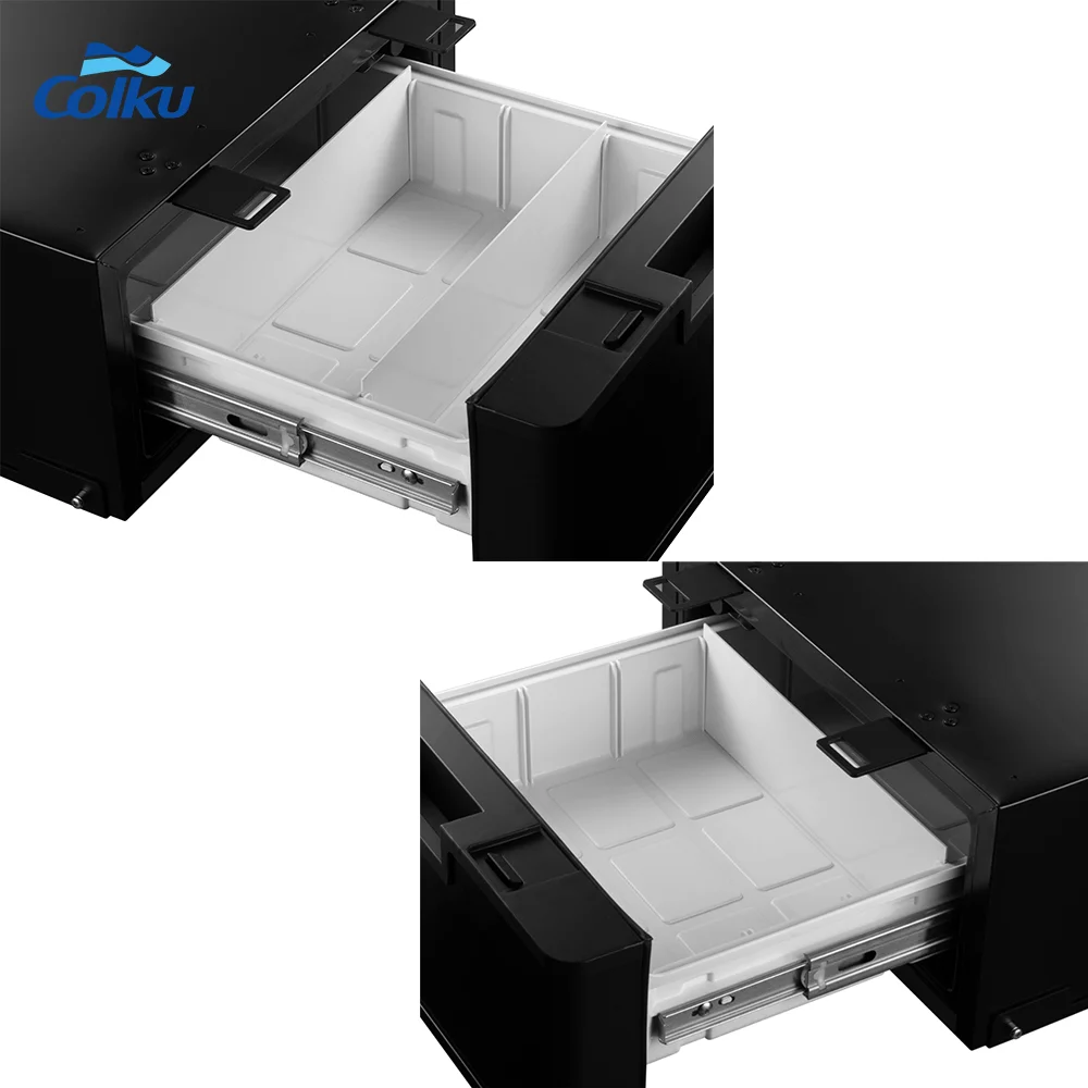 Colku 12V 24V DC Compressor Cooling Camp Car Fridges 23L Drawer Freezer With 3 Dividers