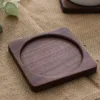 Círculo interior cuadrado exterior de madera de nogal negro 8,8 cm