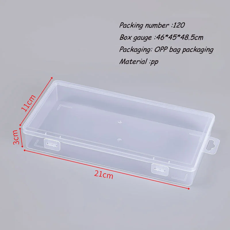 Transparent PP Plastic Rectangular Storage Box with Cover for Small ...