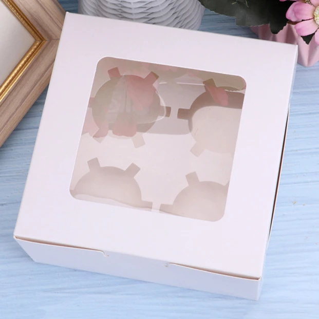 Luxury Cupcakes Muffin Cake Box Bakery Pastry Mini Paper Packaging