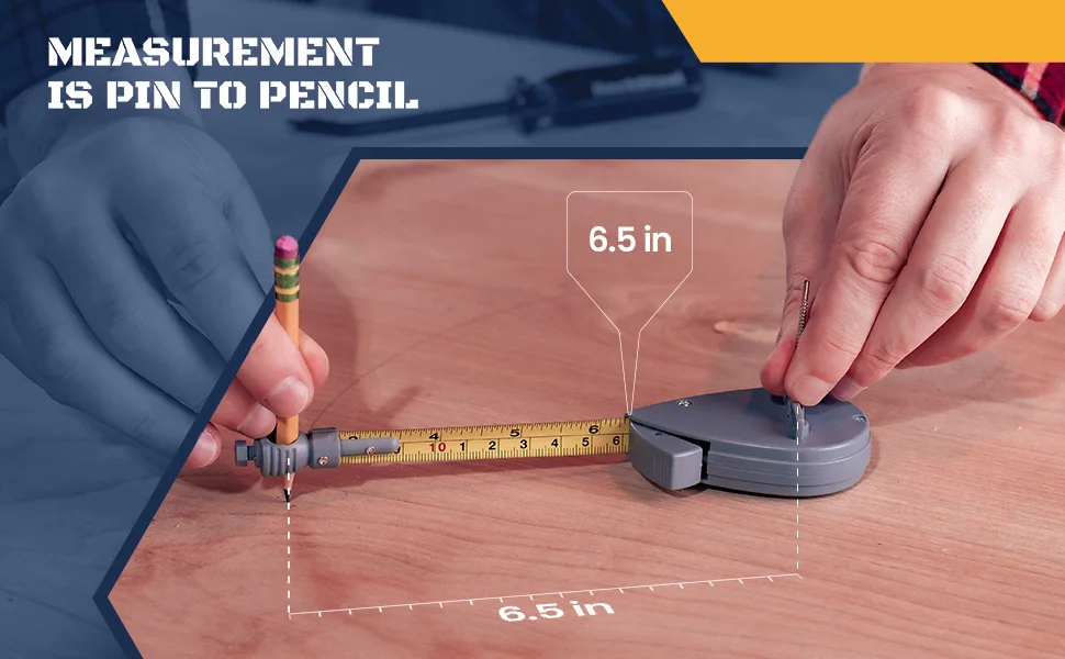 Woodworking Tools Rotating Tape Measure Beam Compass Alternative Circle Drawing Tool to Draw Arcs  Tape Compass Geometry Tool