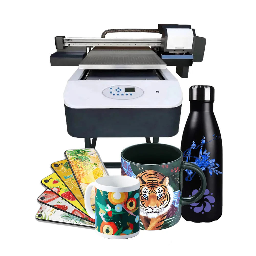 Qattiq materiallar uchun telefon korpusi, akrilik, metallni bosib chiqarish uchun Led UV bosib chiqarish mashinasi 2/3 XP600 I3200 bosh 6090 UV yassi tekislikli printer