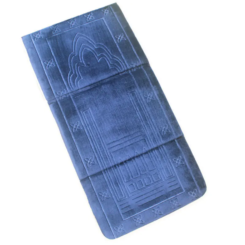 2026 Plain Embossed Portable Pilgrimage Thick Prayer Mat Muslim Carpet Islam Foldable Prayer Mat With Backrest Prayer Mat Gift S_voghion.com