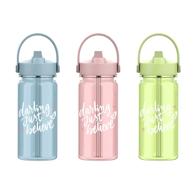 BPA-Free 580ml 20oz Slim Plastic Drink Water Bottles Stainless Steel Lid Thermal Sport Style Free Gym Outdoor Car Cup Holder Fit