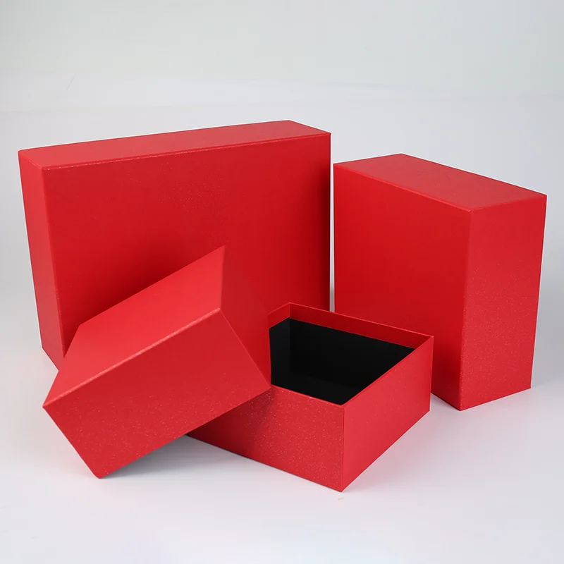 Jinayon Custom Luxury Cardboard Rigid Base And Lid Red Paper Box Sets Logo Printing Customized Packaging for Festival Gift Box factory