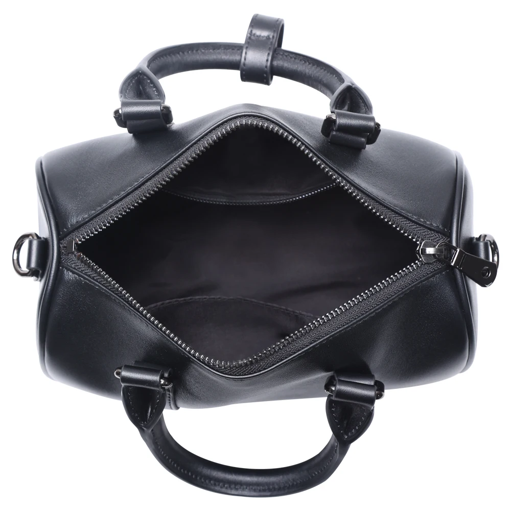 Full Grain Leather Messenger Bag Real Cowhide Black Nature Genuine Leather Shoulder Travel Crossbody Sling Bag