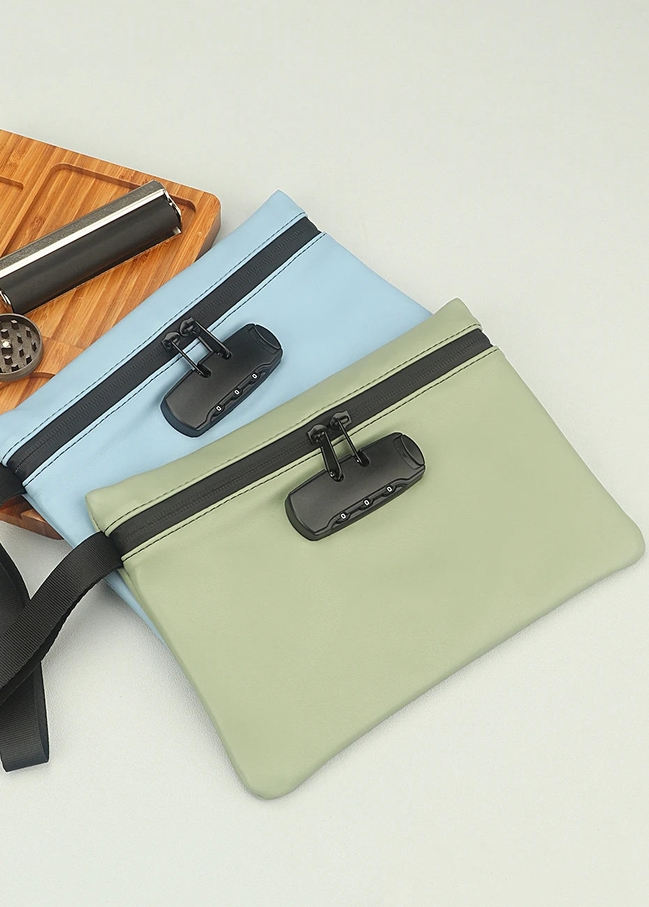 Firedog Custom Smell Proof Bag With Combination Lock Pu Leather Carbon