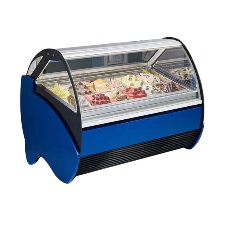 New Design 16 Trays Commercial Italian Ice Cream Gelato Display Freezer