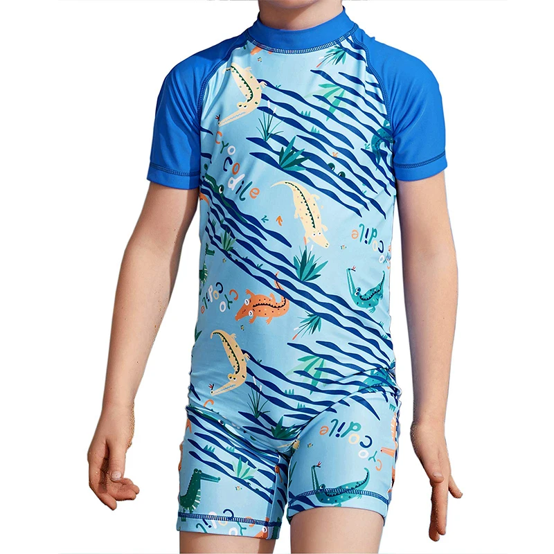 Sporty High Neck Swimwear Bathing Suit for Boys
