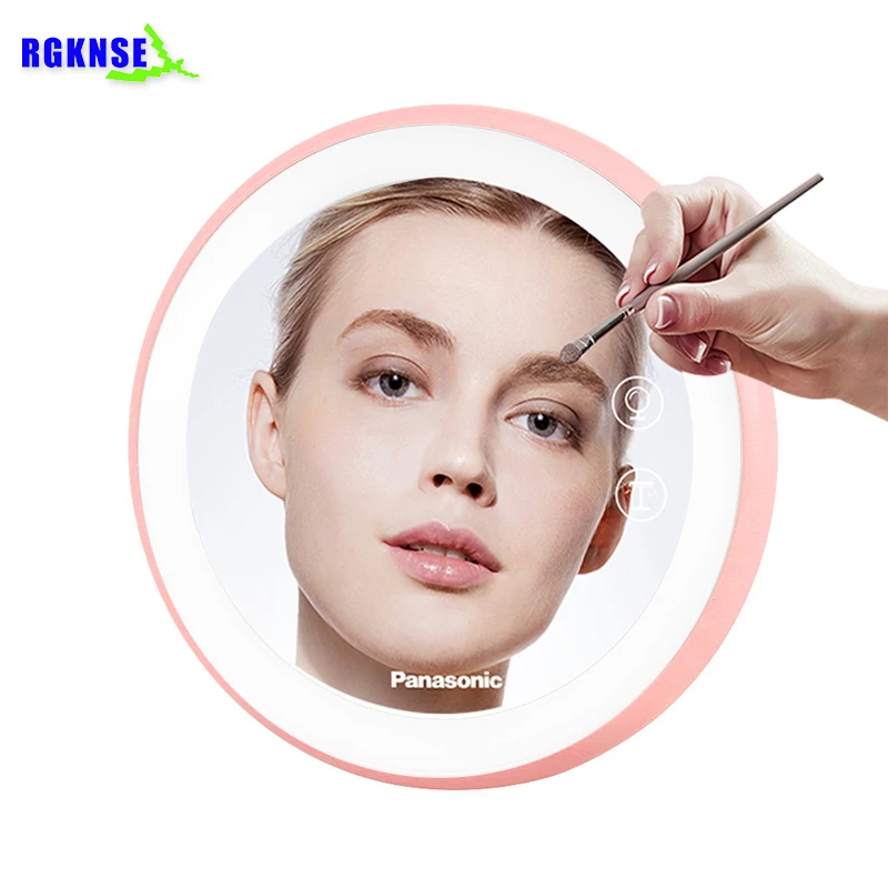 
Портативное Зеркало LED Беспроводная зарядка через USB макияж зеркало круговой Многофункциональный компактный зондирования освещения косметическое зеркало 