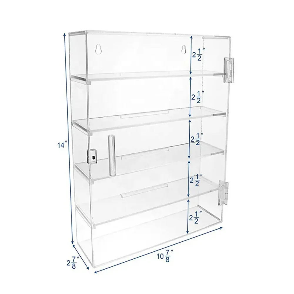 Modern Display Acrylic Display With Lock Rectangular