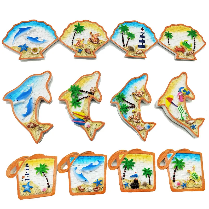 Dolphin With Palm Tree Surf Board California Magnet Hawaiian Collections Souvenir Magnet of Egypt Thailand Sri Lanka Bali