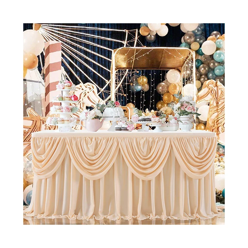 Роскошная скатерть цвета шампанского дизайнерская для свадебной юбки шифоновая оптовая продажа из