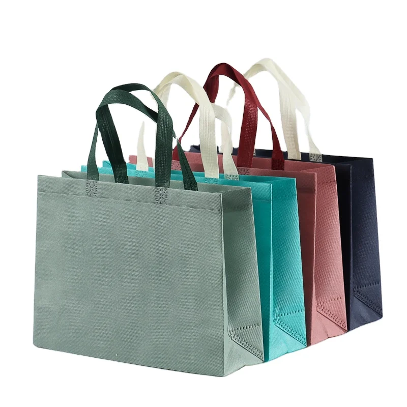 In Stock Eco-friendly Tote Bag Foldable Shopping Non-Woven Packing Bag Large Grocery Bags Convenient Storage Cloth