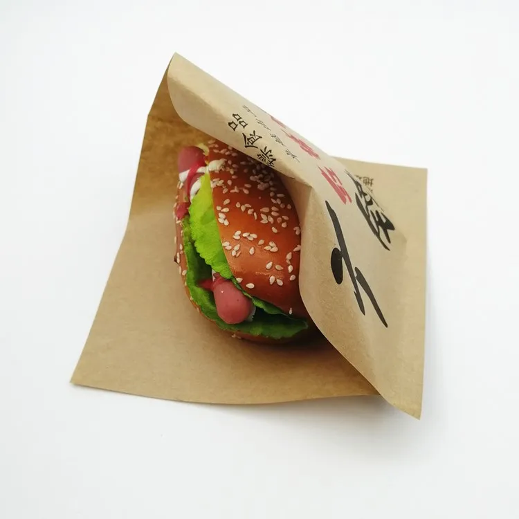 Custom wrapping paper food  paper bag greaseproof burger sleeve