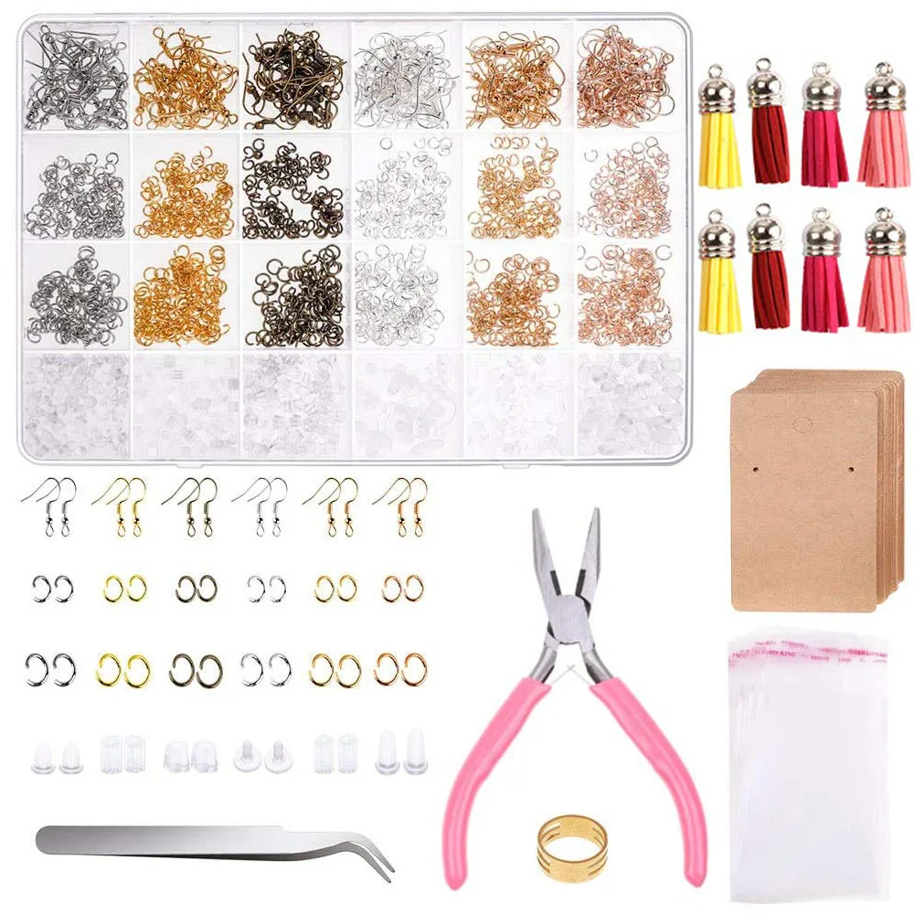 2400Pcs Earring Making Supplies Kit with 24 Style Earring Hooks