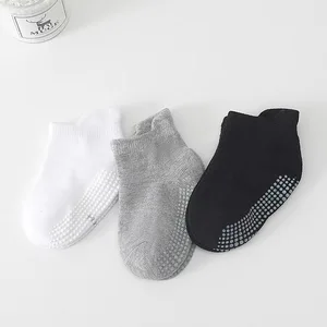 New Born Children Anti-Slip Socks  Trampoline Black White Boys Girls Sock Cotton Elasticity Sports Boys Outside Kids Sock