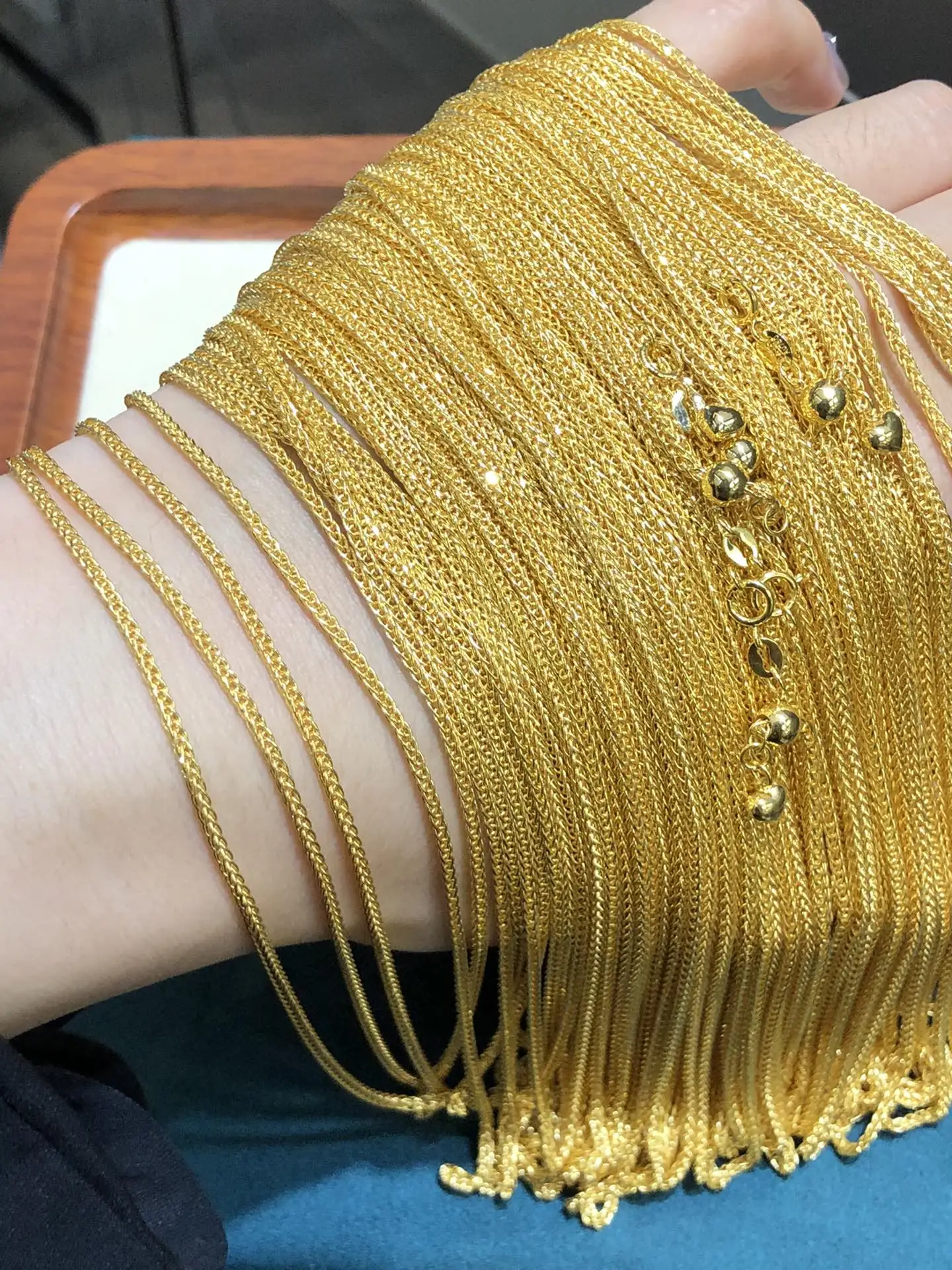 4560cm Adjustable Au750 Pure Real 18k Gold Chain Necklace 1.5mm