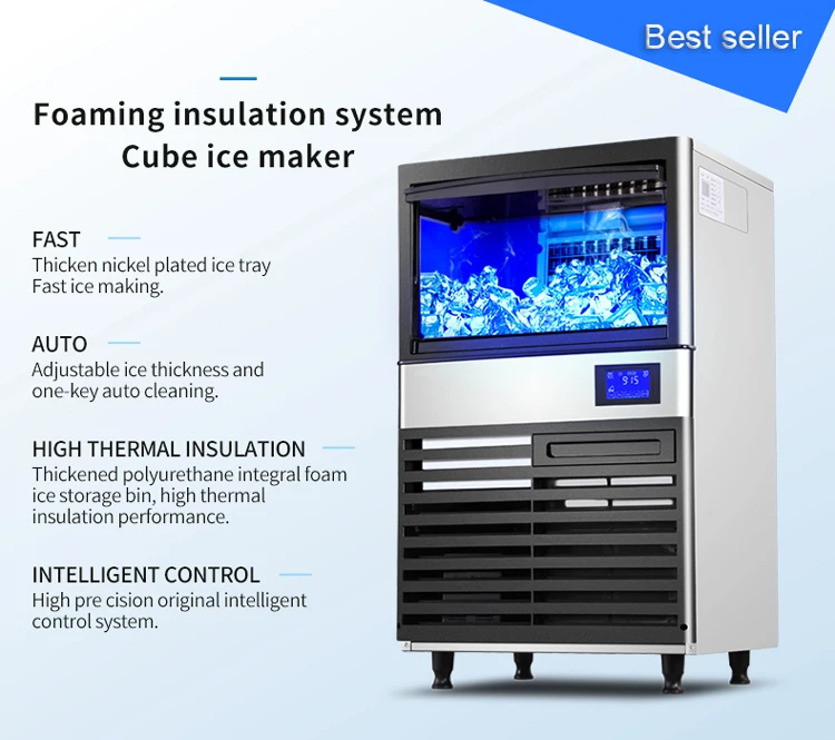 Ice Maker Commercial Milk Tea Shop Automatic Cube Ice Making Machines