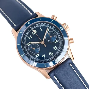 Fashionable Titanium Metal Case Genuine Leather Strap Sapphire Crystal Men's Mechanical Watch Waterproof Casual Automatic Watch