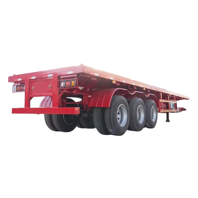 2024 Factory Direct Sale Tri-Axle 40 FT Flatbed Truck Trailer Flat bed Container Semi Trailer for Sale