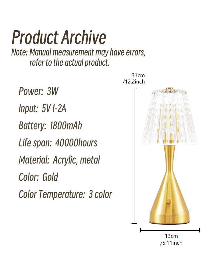 Creative Retro Led Rechargeable Restaurant Desk Light Cafe Clear Bar Dimmable Table Lamp Buy