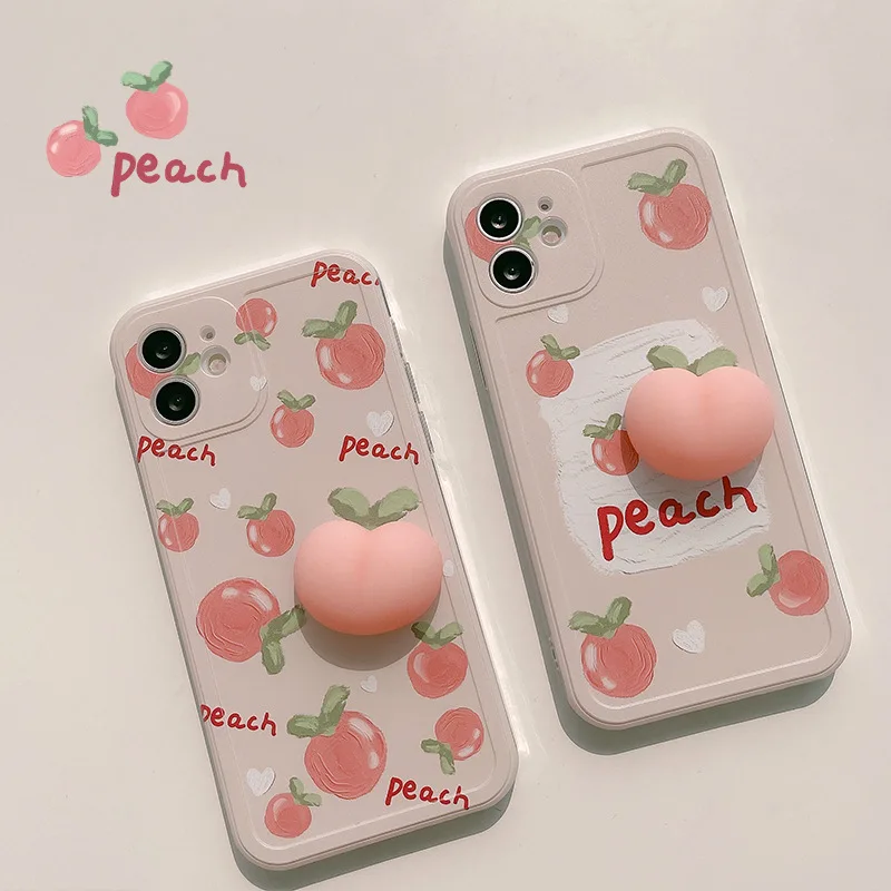 Peach Clear Glitter iPhone Case –