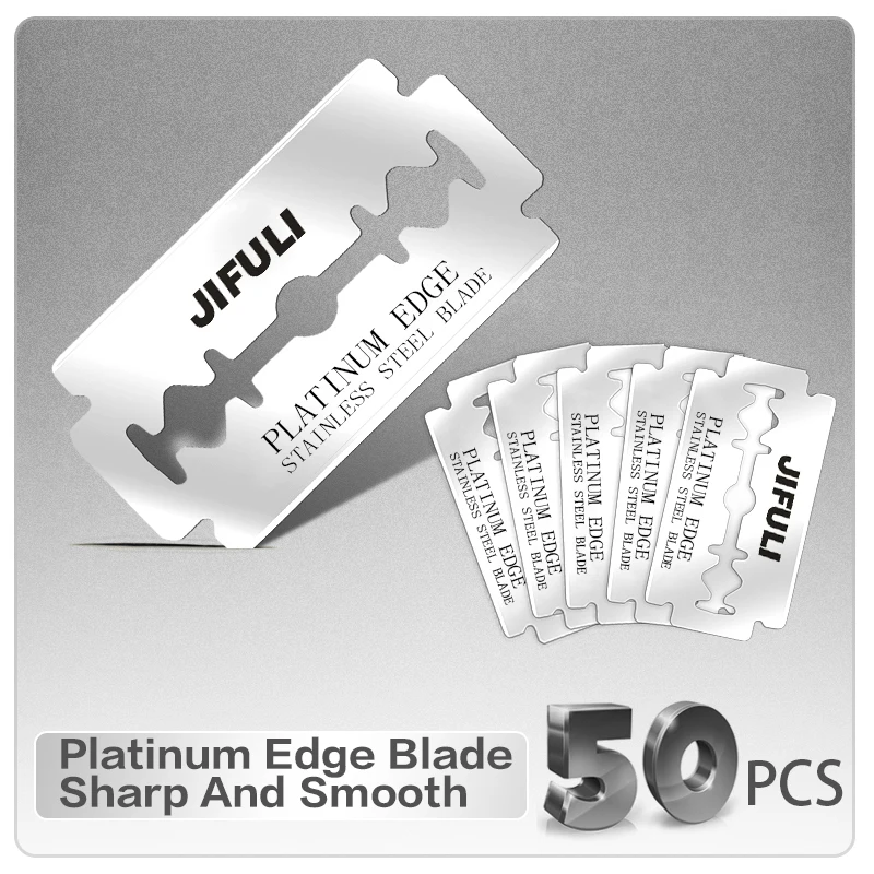 50pcs/pack Classic Double Edge Razor Blade For Men Shaving Platinum