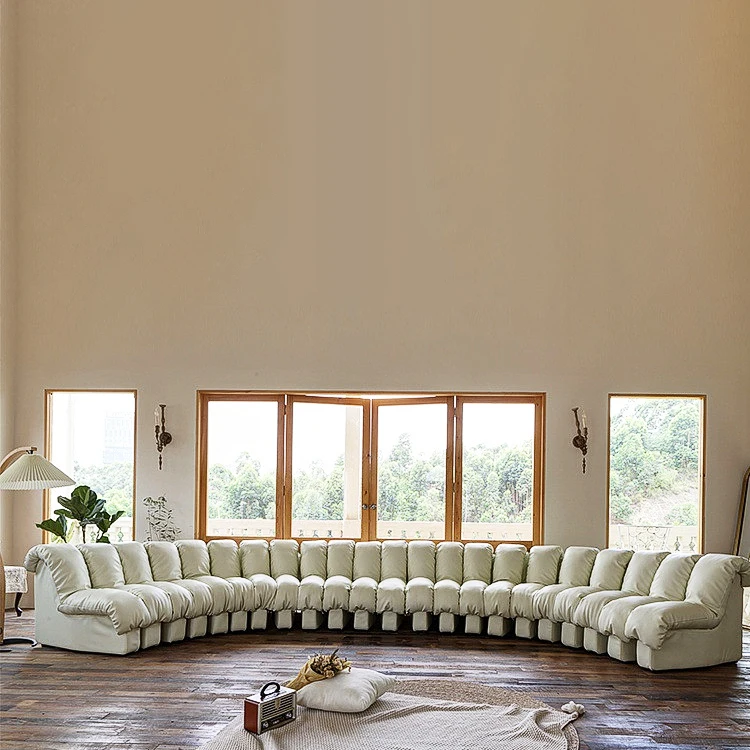 New Design Spine Modular Sofa Set 7 Seater Modern Lounge Round Sofa