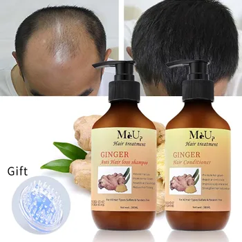 Private Label Hair Care Organic Hair Growth Shampoo and Conditioner Set Wholesale Anti Hair Loss Ginger Shampoo