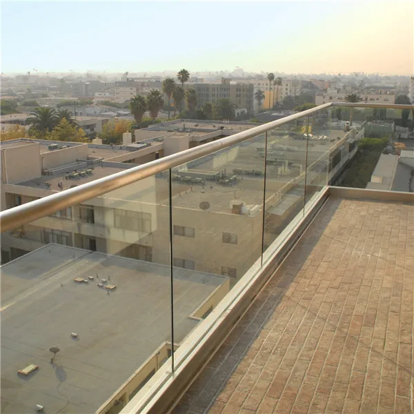 Elegant Modern Frosted Glass Balustrades Handrails Stainless Steel Railing for Stair Balcony/Terrace Design DIY Installation