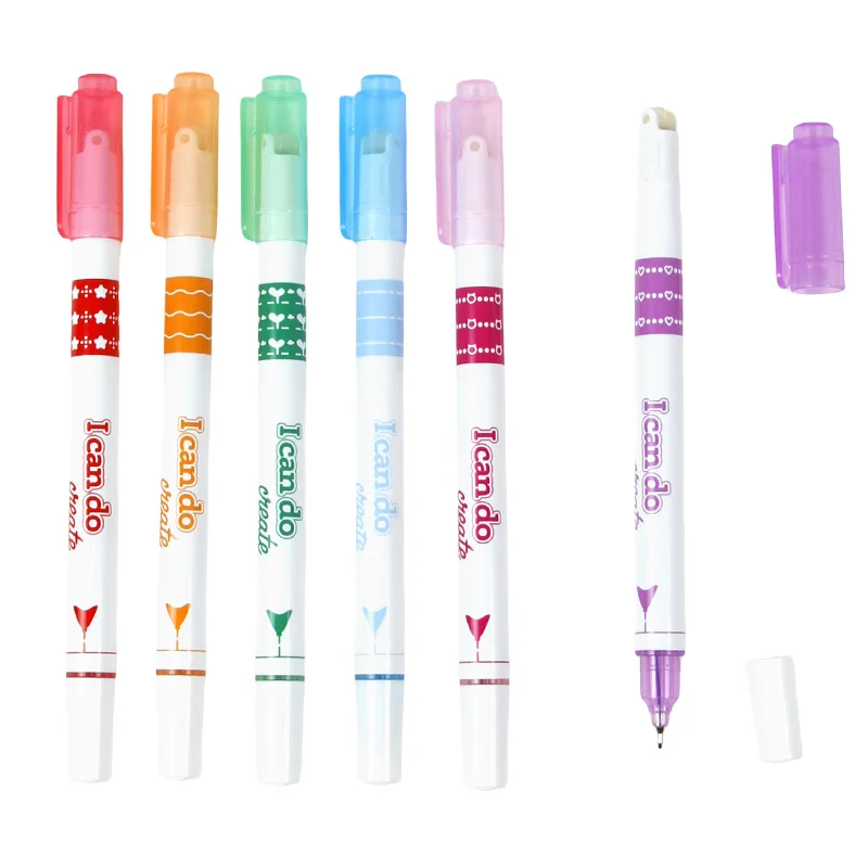 Симпатичные двухсторонние роликовые ручки 6 штук набор маркеров для творчества детей школьные художественные принадлежности