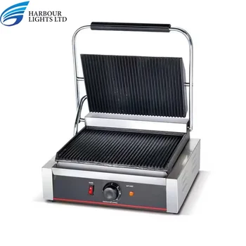 Hot selling Single Plate Panini Grill snack machines hamburger sandwich grill hot plate for restaurant kitchen