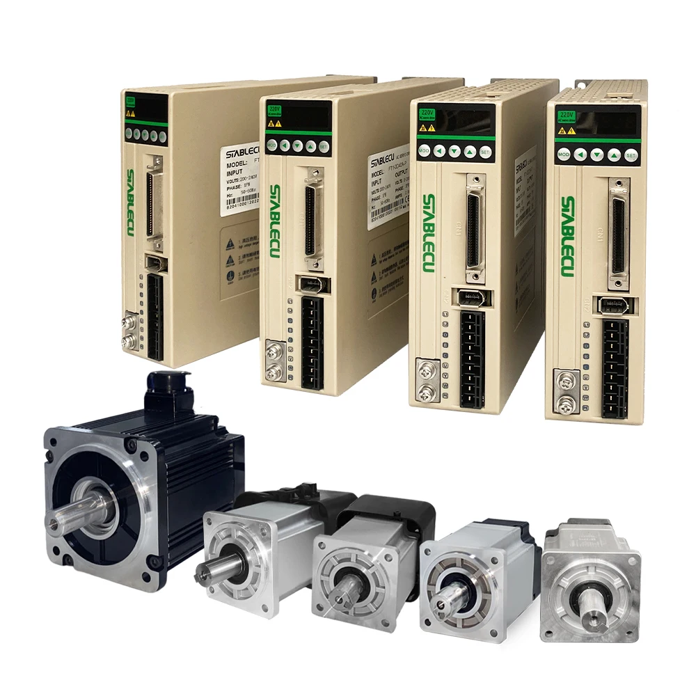 Ethercat Canopen 485 სერვომოტორი 220v 1kw 1.5kw 2kw ac სერვომოტორის მმართველი კოდერთან 3000rpm სერვომოტორი და მოტორი