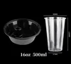 Transparent cup 500ml+black bowl 500ml