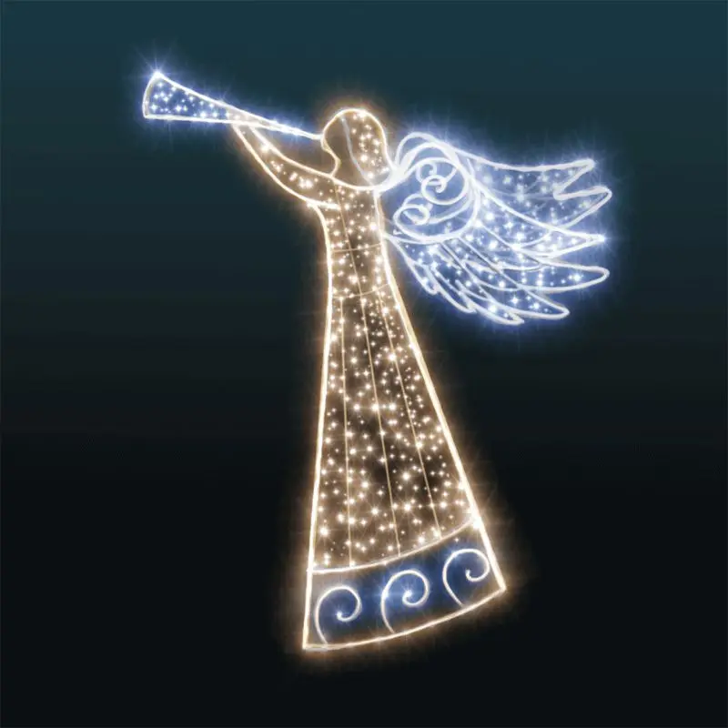 屋外用ロープライト クリスマス 3Dモデル LEDライトアップエンジェル 