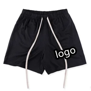 Classic Mesh Men's Sports Shorts for Summer Wholesale Blank Long Drawstring Fitness Gym Short Pants for Female Running Shorts