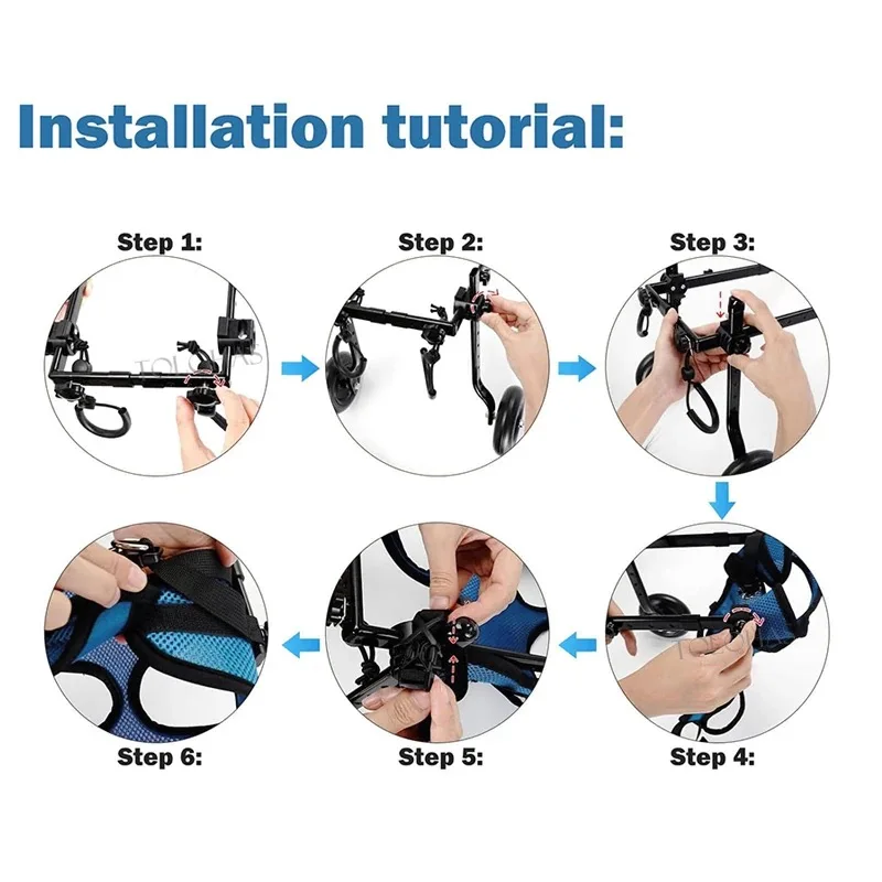 Light Weight Adjustable Wheelchair for Back Legs Disabled Dog Mobility Aids for Small Medium Pets