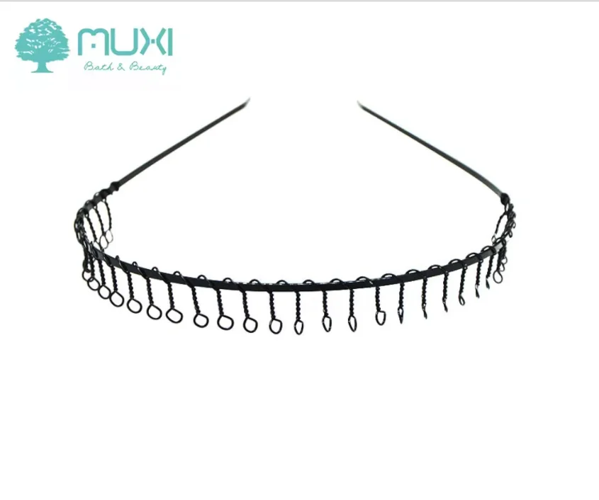 Muxi Unisex Black Metal Teeth Comb Hair Hoop Hairband Headband Hair