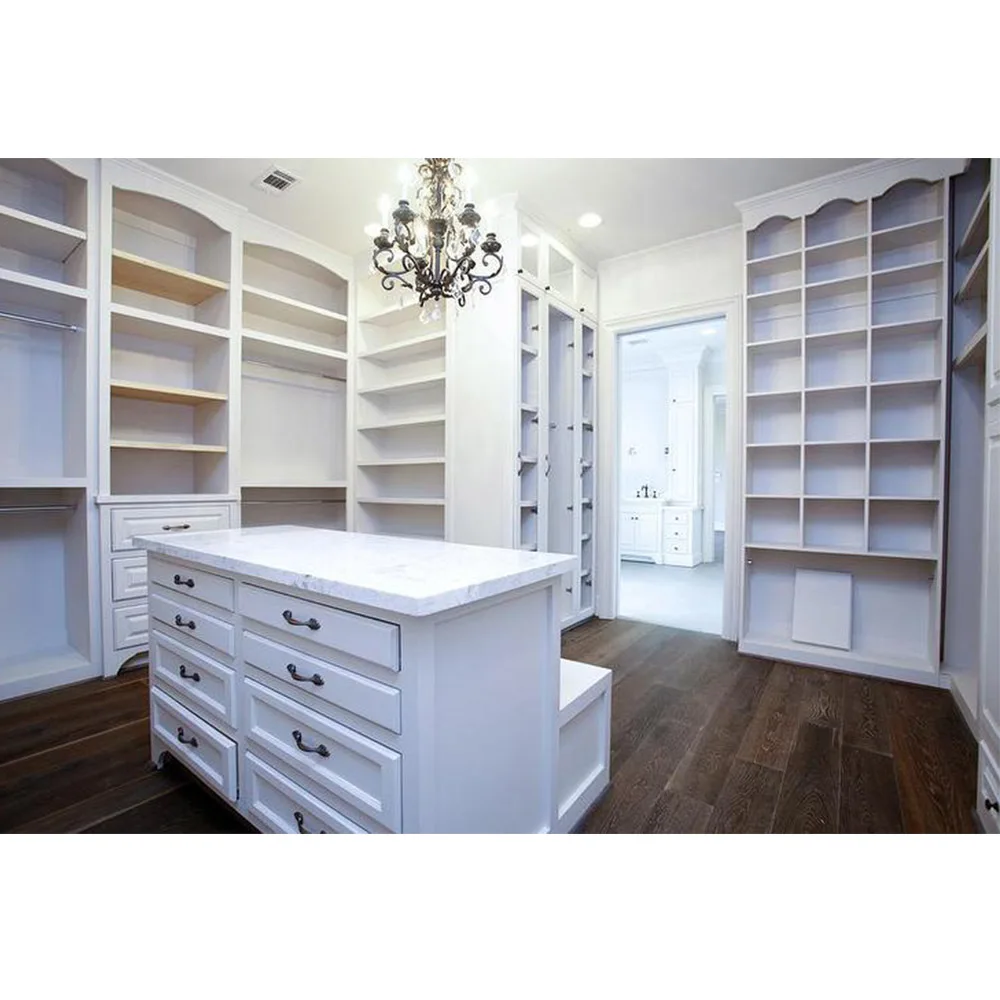 Customized Country Style Closet Shelf System Clothes Closet Design