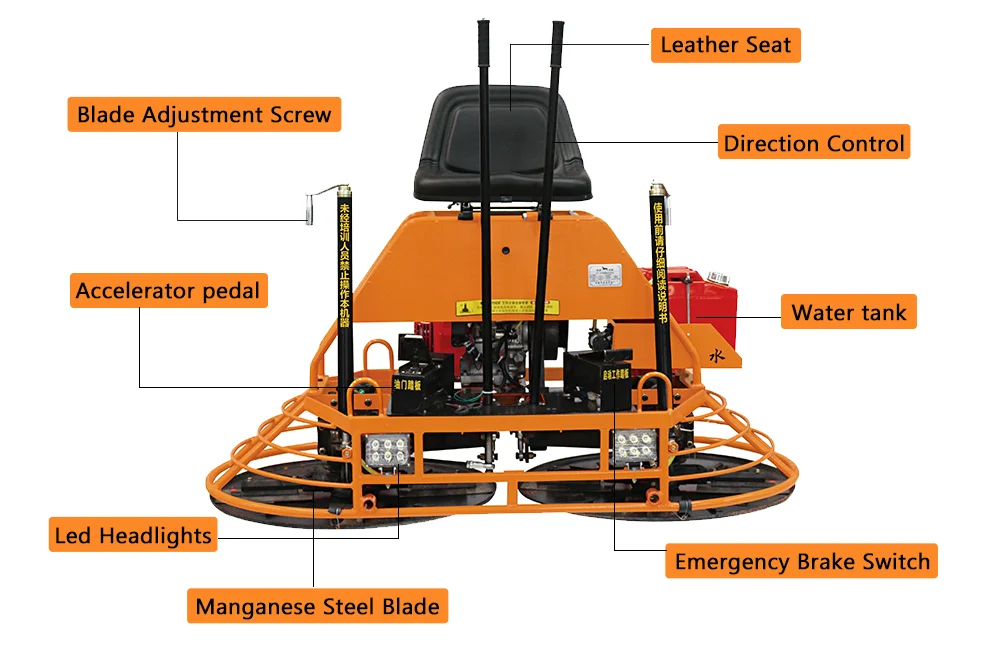 Ride-on Concrete Troweling Machine Concrete Power Trowel Machine Equipment Concrete Floor Leveling Machine factory