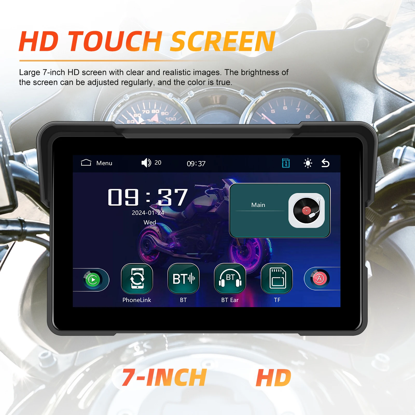 android auto monitor ip67 waterproof airplay android cast bt a3954-10