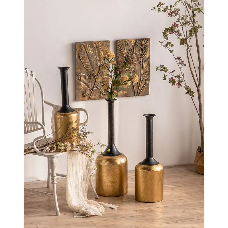 Light Luxury Dried Flower Vase Gold Metal Flower Stand Vase For Wedding