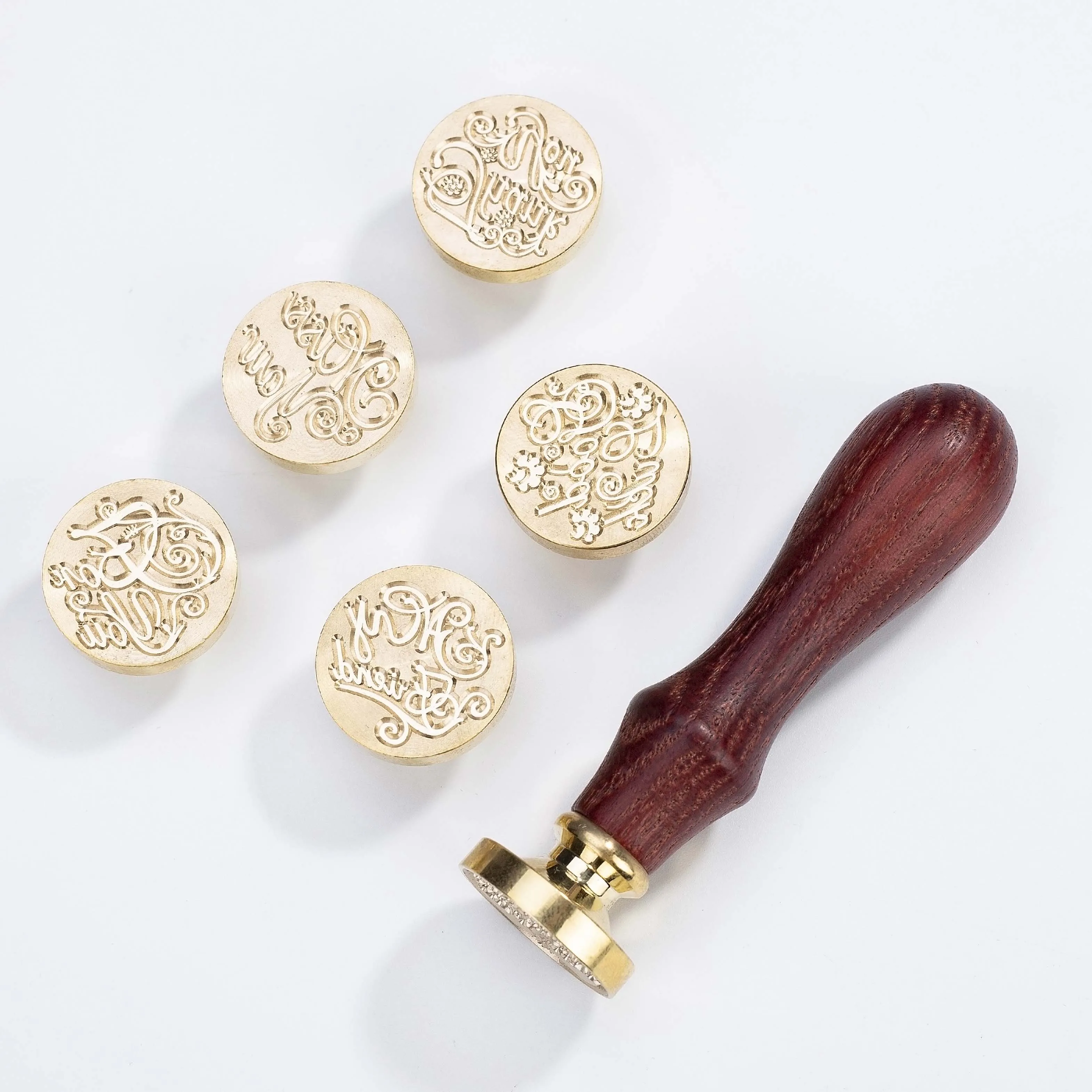 high quality copper seal engraving wax seal five seal head set