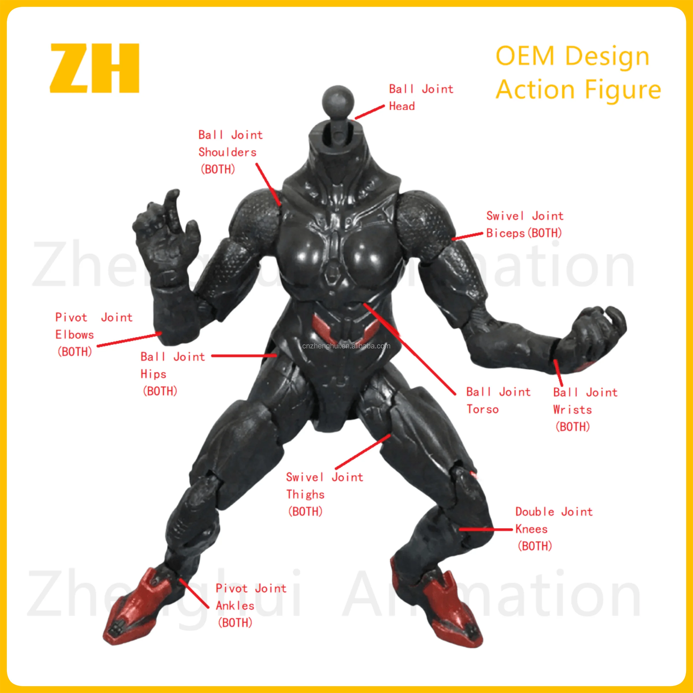 Manufacturer Custom Assembly Disjointed Movable Resin Action Figure Anime ABS Jointed Plastic ABS Vinyl PVC Action Figures