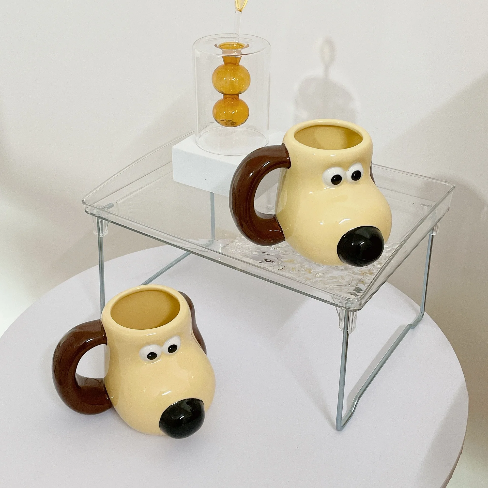 With Color Box Creative Style Coffee Mug Porcelain Cartoon Mugs Puppy Design Ceramic Cup Gift for Dog Lovers HANDGRIP