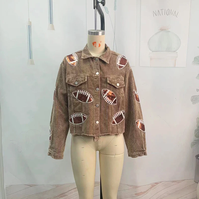 Giacca shacket in velluto a coste con ricami paillettes_voghion.com