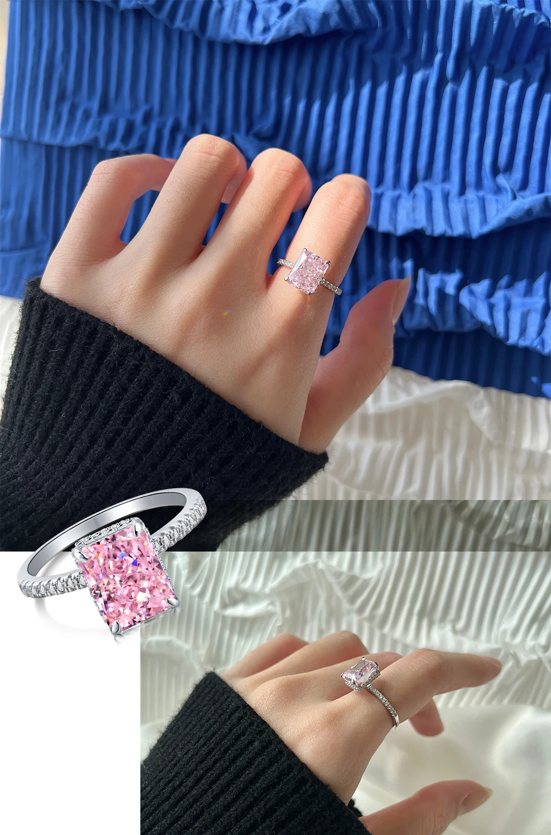 KAKODIY Customized High Quality Colorful Wedding Zircon Ring 925 Sterling Silver Ring Promise Simple Engagement Cubic Zirconia Ring Jewelry detail 7