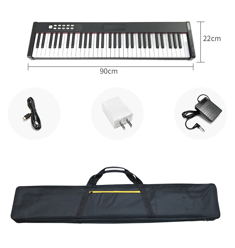 Gymax 61 Key Digital Piano Recital MIDI Keyboard Black 